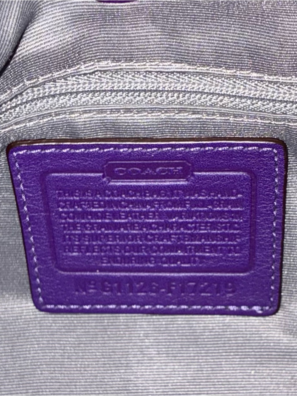 COACH Purple Leather Shoulder Bag with Buckle Detail and 3 sections - Picture 9 of 9